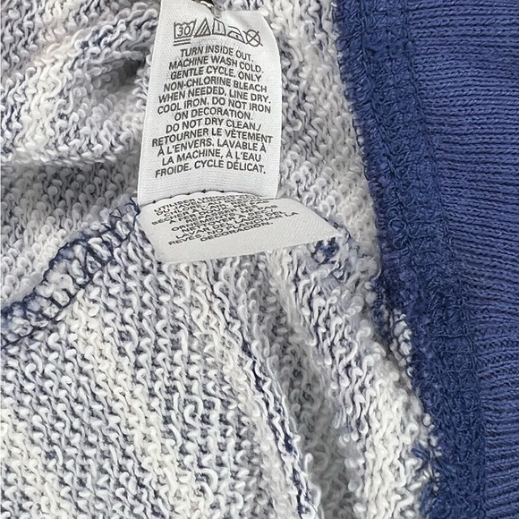 Victoria’s Secret Blue/White Striped "Cali" Sweatshirt XL - Picture 5 of 6